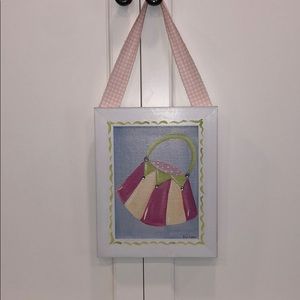 Hand painted wall hanging - purse
